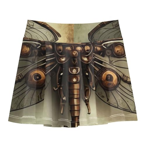 Cool Pink Athletic Shorts Girls Skorts Tennis Skirts for Kids Flowy Skort Vintage Mechanical Dragonfly 4t2