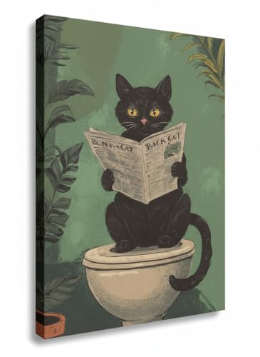 Impression d'art Chat Noir toile décoration murale vintage 20x30cm