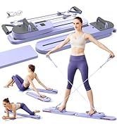 FUNWICT Pilates Board with Resistance Bands Detachable Portable Pilates Reformer Set Full Body Pi...