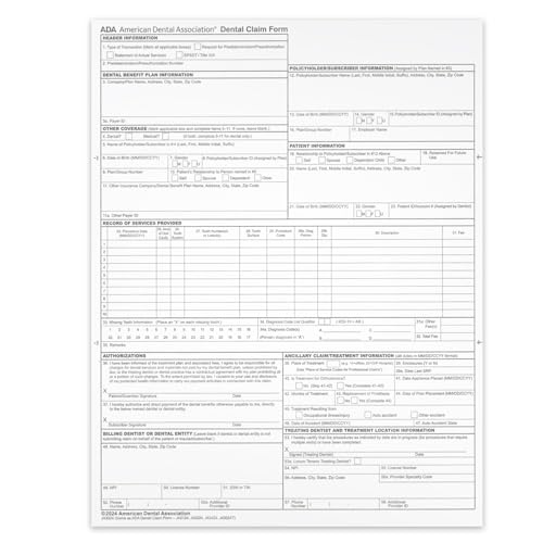 NextDayLabels - ADA Dental Claim Insurance Claim Forms, 8-1/2