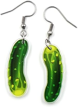 Whimsical Dill Pickle Cucumber Earrings - Playful Accessory for Food Enthusiasts image 4