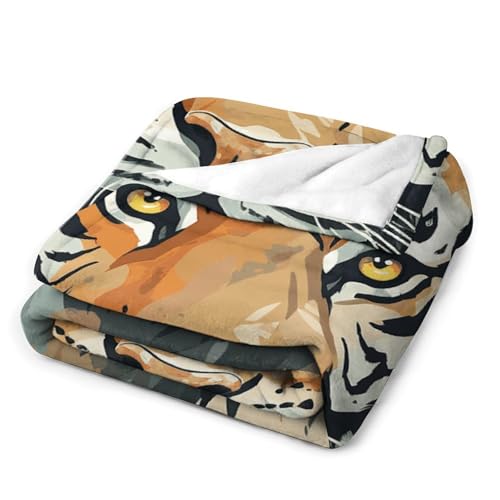 Couverture flanelle tigre plaid doux et confortable lit et voyage - 4