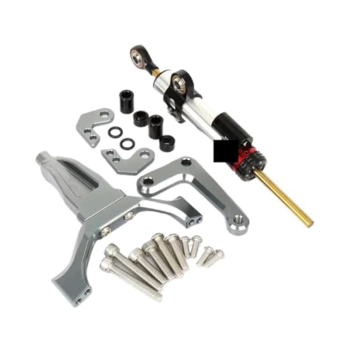�����\�ȃX�e�A�����O�_���p�[ �̂��߂� MT-09 2024 2025 �I�[�g�o�C CNC �A���~ ���߉\ �X�e�A�����O �_���p�[ �X�^�r���C�U�[ ���t�� ���S����u���P�b�g �o�C�N �V���b�N �_���p�[(Gray-B)