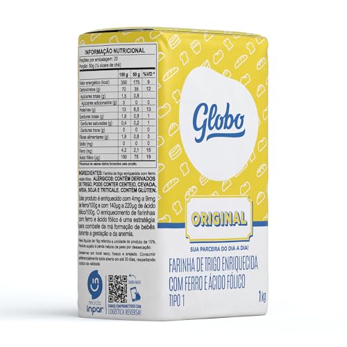 GLOBO Farinha De Trigo Tipo 1 Globo Original 1 Kg - Embalagem De Papel
