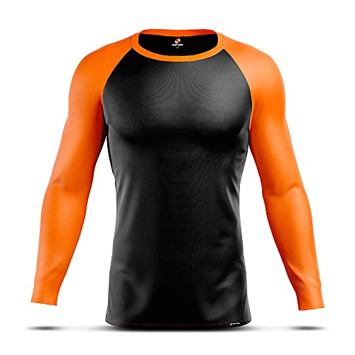 Camisa Térmica Segunda Pele AD Store Proteção Uv+50 Preto Laranja (M)
