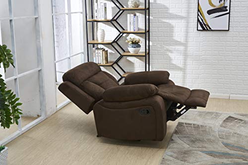 Betsy Furniture 3-Pc Microfiber Fabric Recliner Living Room Set In Brown, Sofa + Loveseat + Chair, Pillow Top Backrest And Armrests 8005-321 #TOP6