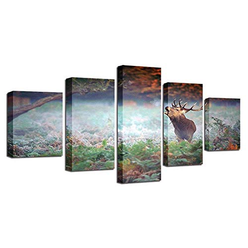 Impression sur toile Elk in the flowers HD image murale premium