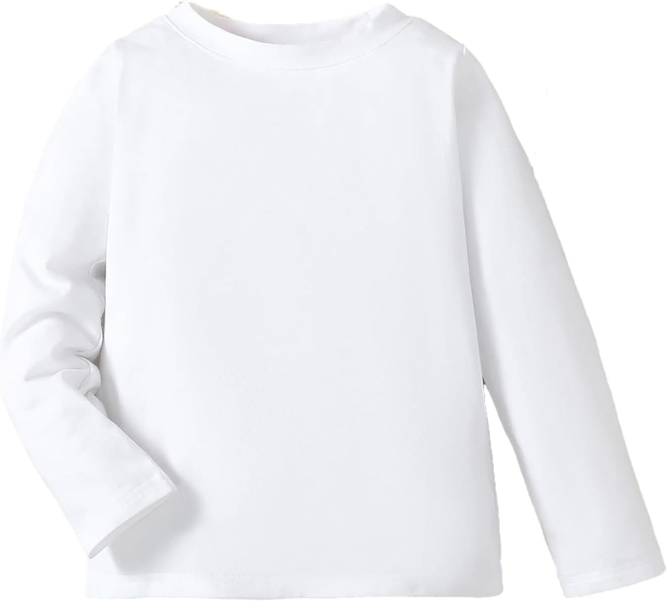 NOTWILD Unisex Baby Long Sleeve Tee T-Shirt Toddler Boy Girl Kids White Solid Color Top Newborn Baby1 to 7 years