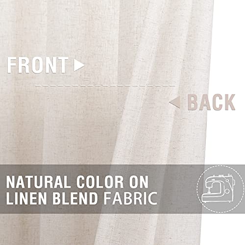 Jinchan DYMGM-3036P2C00 Beige Kitchen Curtains Linen Tier Curtains 36 Inches Farmhouse Cafe Curtains Flax Country Rustic thumb #4