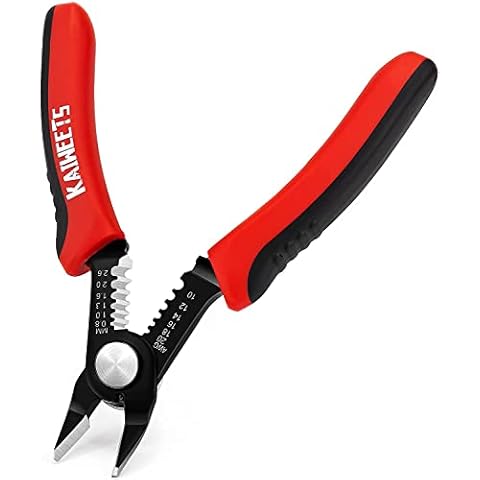 KAIWEETS Wire Cutter 5.0 inch, 2 in 1 Cutter for 10-20 AWG Stranded, Hidden Spring, Ergonomic Anti-Slip Handle, Suits for Electrical Repair, Appliance, DIY Cover