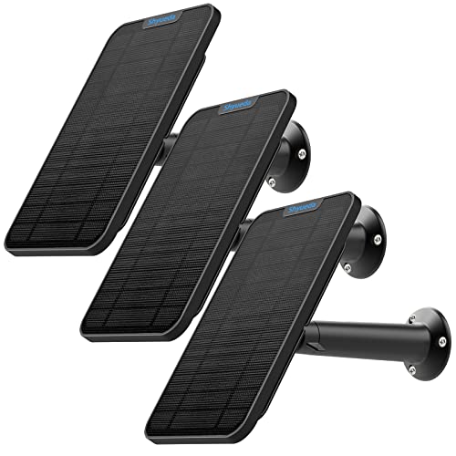 Image of 4W Solar Panel Charging Compatible with Eufycam 3/3C/2C/2C Pro/2/2 Pro/E20/E40/E/S40/S220/S300/L40/l20, with 13.1ft Waterproof Charging Cable, IP65 Weatherproof,Includes Secure Wall Mount (Black)