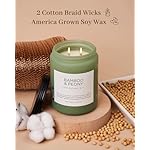 M&SENSE Bamboo Peony Spring Large Jar Candles for Home Scented 19.4 Ounces 110 Hour Long Lasting Burn, Natural Organic Soy Wax Gifts for Women, Fresh Smelling Aromatherapy Candle for Stress Relief - Image 3