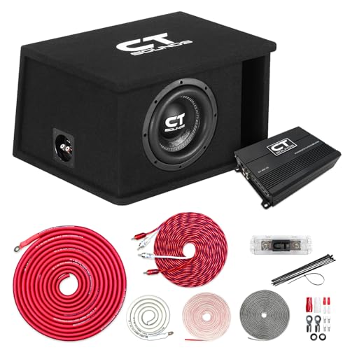 CT Sounds Single 8” 800W Complete Bass Package with Loaded Subwoofer Box and Amplifier