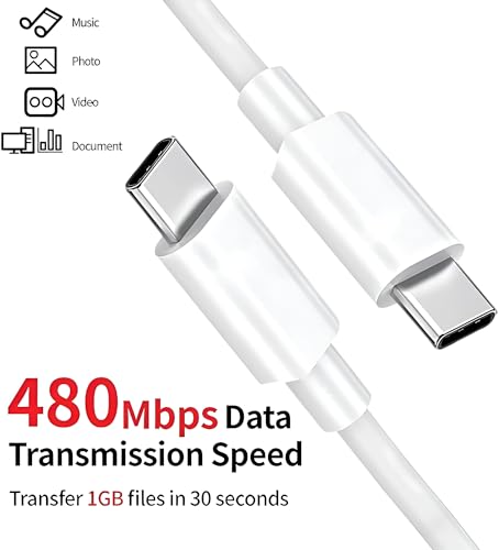 Image of Google Pixel 30W Original Type C To Type C Mobile Data Charging Cable For Pixel 9 Pro XL 9 Pro 8 Pro /8 /8A /7 Pro /7 /7A /6 Pro /6 /6A /Chromebook /Buds /And Other USB C Device Support Phone 2 /1,White,2M