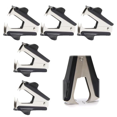 Stalora 5er Set Heftklammerentferner Büro Heftklammer Entferner Set Ergonomischer Entklammerer für Büro Schule & Haushalt langlebig & ideal für Büroartikel(Schwarz)