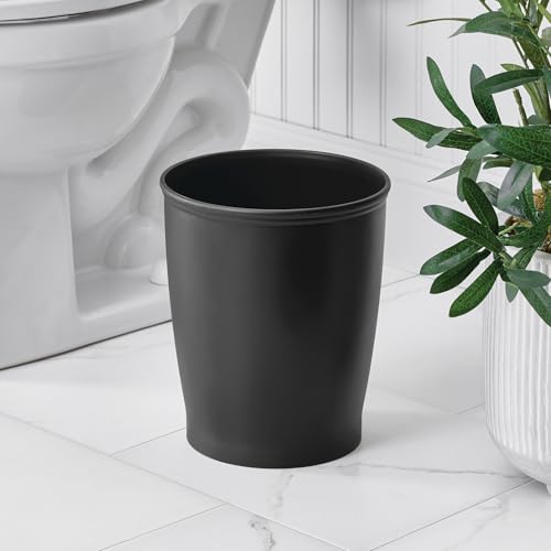 Caneca de basura redonda de plástico 2 unidades negra miniatura 3