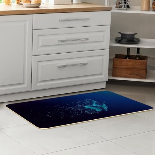 Tapis de cuisine antidérapant et absorbant en forme de papillon - 7