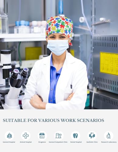 Image of Scrub Caps for Men and Women with Buttons, Classic Surgical Caps