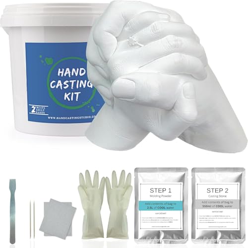 Kit Manos Escayola | Alginato Para Moldes, Regalos Para Parejas, Bodas, Amigos, Regalo Aniversario Pareja, Kit de Fundición de Moldes de Mano de Yeso