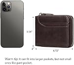 Wallets for Men Leather Wallet RFID Zip Around Bifold Credit Card Holder