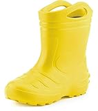  Ladeheid Kinder Mädchen Jungen federleichte Eva Thermo Gummistiefel gefüttert KL051 (Gelb, 35 EU)