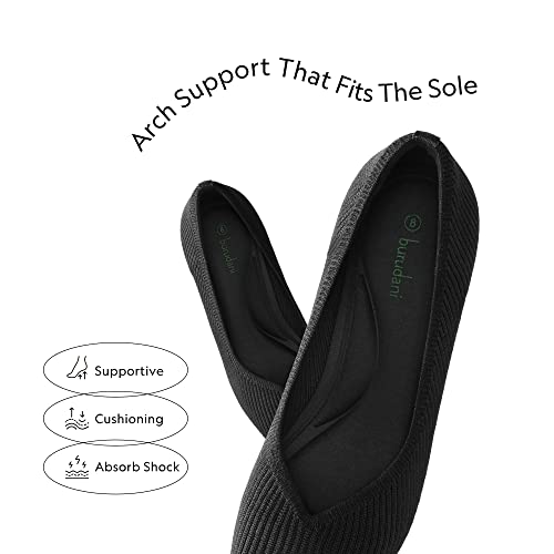 Burudani Women's Sbdpu2306W Chunky Low Block Heels Square Toe Work Pumps Comfortable Knitted Closed Toe Dress Wedding Shoes,Black,Size 9 #TOP2