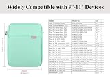 TiMOVO 9-11 Inch Tablet Sleeve Bag with Shoulder Strap for iPad 11-inch A16 2025, iPad 10th Gen. 10.9", iPad 9th/8th/7th Gen. 10.2", iPad Air 11/5th/4th Gen. 10.9", Galaxy Tab A9 Plus 11", Mint Green