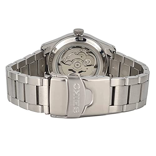 Image of Seiko Stainless Steel Unisex 5 Sports Mechanical, Automatic with Manual Winding Analog Watch Srph27K1, Band Color:Silver, Dial Black
