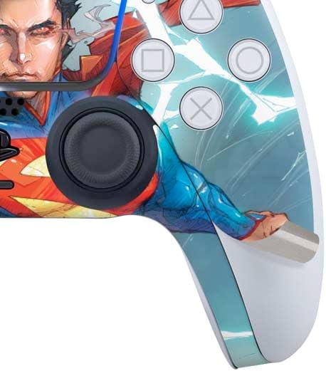 Skinit Decal Gaming Skin Compatible with PS5 Bundle - Officially Licensed DC Comics Superman Heat Vision Design