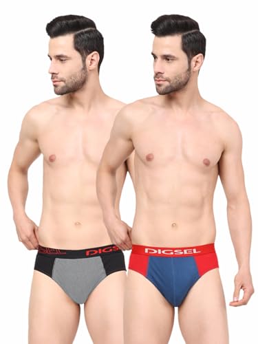 Image of Men 100% Combed Cotton Outer Elastic Self Design Briefs D Redz