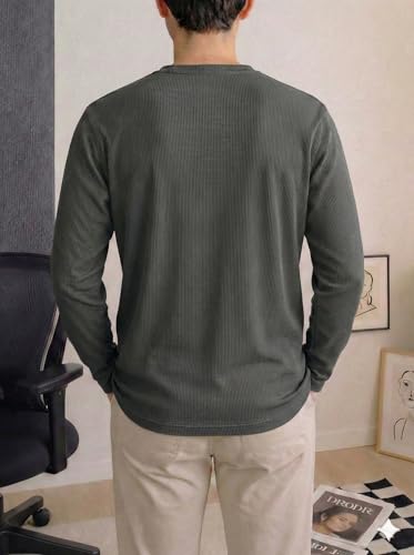 Image of Mack Jonney Men's Striped Ribbed Black Full Sleeve T-Shirt | Premium Soft Stretch Fabric | Casual Wear Round Neck Tee-M6296