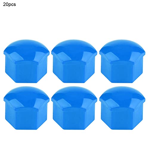 Image of 19mm Wheel Nut Covers (20-Pack) - Hub Screw Caps for Car Rims, Rust Prevention, Decorative Auto Accessories in Blue