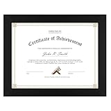 Golden State Art 8.5x11 Diploma Frame - Black Solid Wood Picture Frame with Real Glass, Wall or Tabletop Display for Graduation, Certificates, Documents and Home Decor, 1 Pack