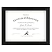 Golden State Art, Wooden Document Frame with REAL GLASS, Holds 8.5 by 11-Inch Certificate, Black