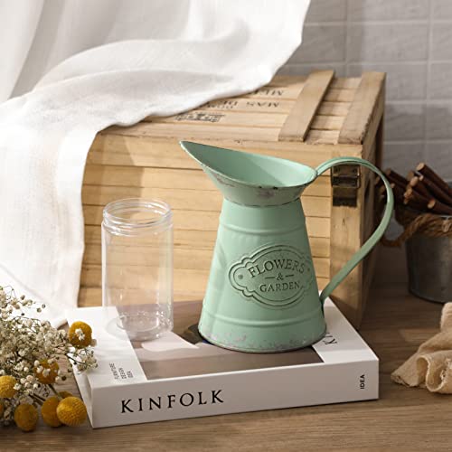 Apsoonsell Shabby Chic Rustic Style Metal Jug Pitcher Flower Vase Watering Can For Home Garden Decoration Large #TOP1