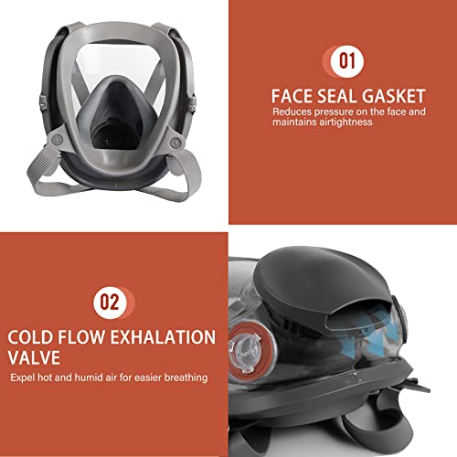 Lzllhx Full Face Respirator Mask Set- Gas Cover Organic Vapor Mask And Anti-Fog,Dust-Proof Face Cover,Protection For For Painting, Chemistry, Woodworking ，Machine Polishing, Welding, Paint Spary #TOP3
