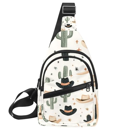 Sac à dos bandoulière cowboy et cactus multicolore 30x18cm