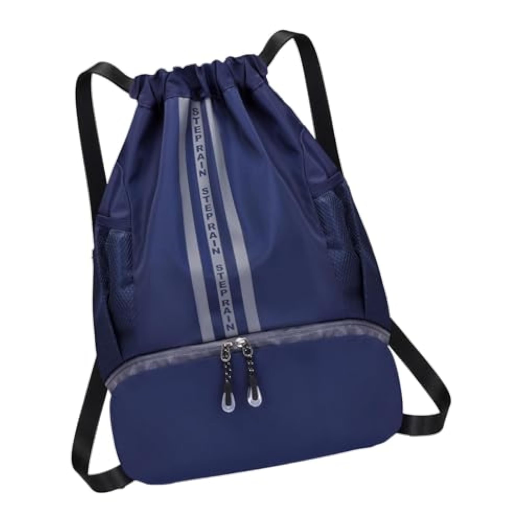 Drawstring Backpack Shoulder Bags Women Rucksack Dark Blue