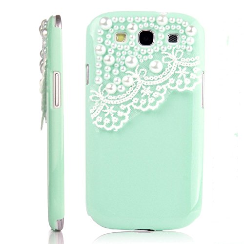Pandamimi Deluxe Green Cover with White Lace for Samsung Galaxy S3 I9300 - At & T, T Mobile, Sprint, Verizon, U.s.cellular
