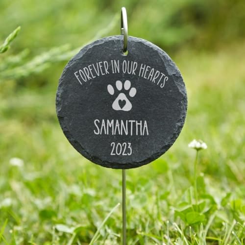 WEIYOUDP Piedras conmemorativas personalizadas para jardín para mascotas, lápidas de perro para tumbas al aire libre, regalos conmemorativos por pérdida de perro, gato, árbol, placas colgantes para