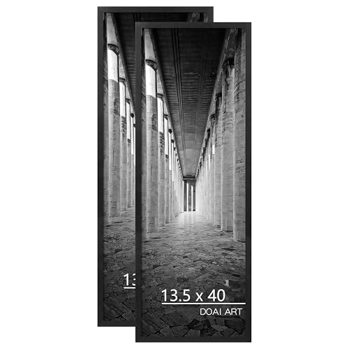 DOAI ART 13.5x40 Poster Frame Black 2 Pack, Poster Frames 13 x 40 inches or 40x13.5 Picture Frames with HD Plexiglass for Horizontal or Vertical Wall Mounting, Durable Scratch-proof Safe and Artistic