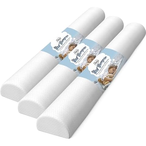 Primica Pack of 3 Toddler Bed Bumper, 52 x 7 x 5 “ Bed Bumpers for Toddlers, Foam Bed Rail for Toddlers, Hypoallergenic Bed Bumpers for Queen, King, and Twin Bed Cover