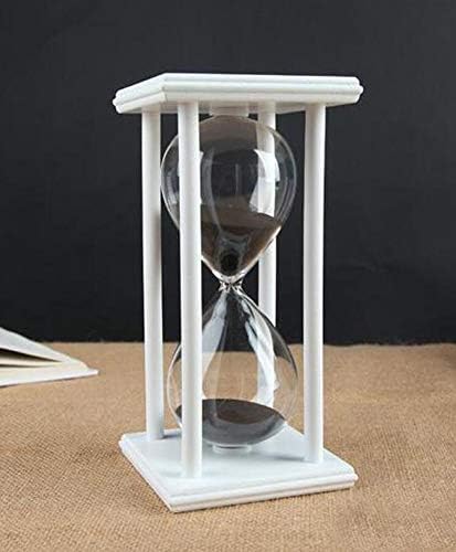 Sandglass 60 Minutes Timer Hourglass for Ornament Decoration Restaurant Living Room Home Closet Office Desk Bedroom Party Festival Christmas Wooden Frame Sand Timer Clock Orange