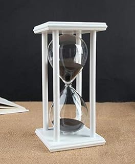 Sandglass 60 Minutes Timer Hourglass for Ornament Decoration Restaurant Living Room Home Closet Office Desk Bedroom Party Festival Christmas Wooden Frame Sand Timer Clock Orange
