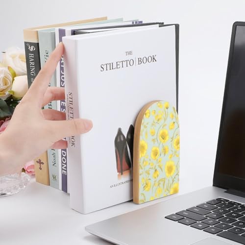 Support de livres peu encombrant imprimé floral jaune - 7