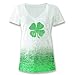 Distressed Clover St. Patricks Day Ombre Deep V Neck Ladies