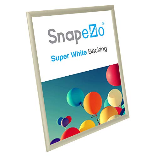 image for SnapeZo Poster Frame 18x24 Inches, Off-White 1 Inch Aluminum Profile, 