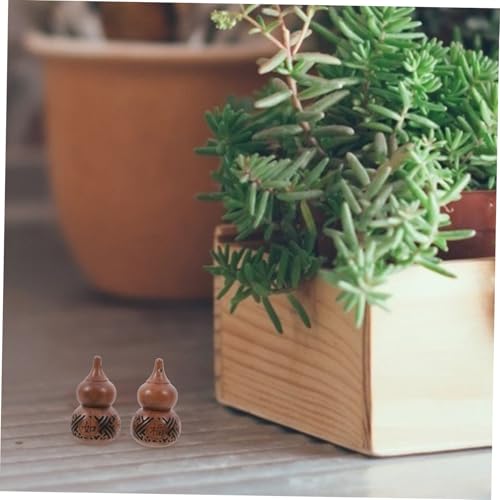2pcs Escultura Tallada de Calabaza de Madera para Aromaterapia miniatura 4