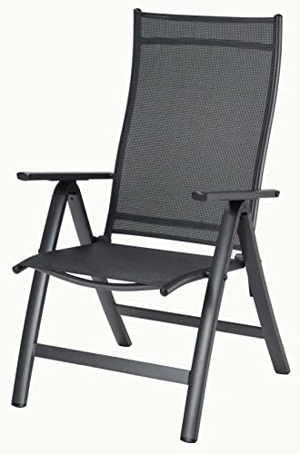 Sun Garden S006-M06 Klappsessel London anthrazit-schwarz Aluminium Klappstuhl Gartenstuhl