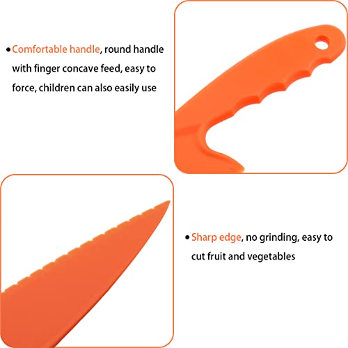 Aylifu 4 Sets Children's Plastic Fruit Knife Children's Cooking Nylon Knife Four-Piece Set,Suitable For Fruit, Bread, Cake, Salad, Lettuce Knife (4 Colors) #TOP4